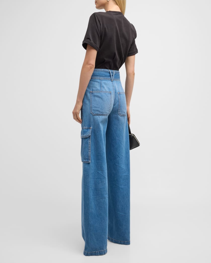 Belted Wide Leg Palazzo Jeans