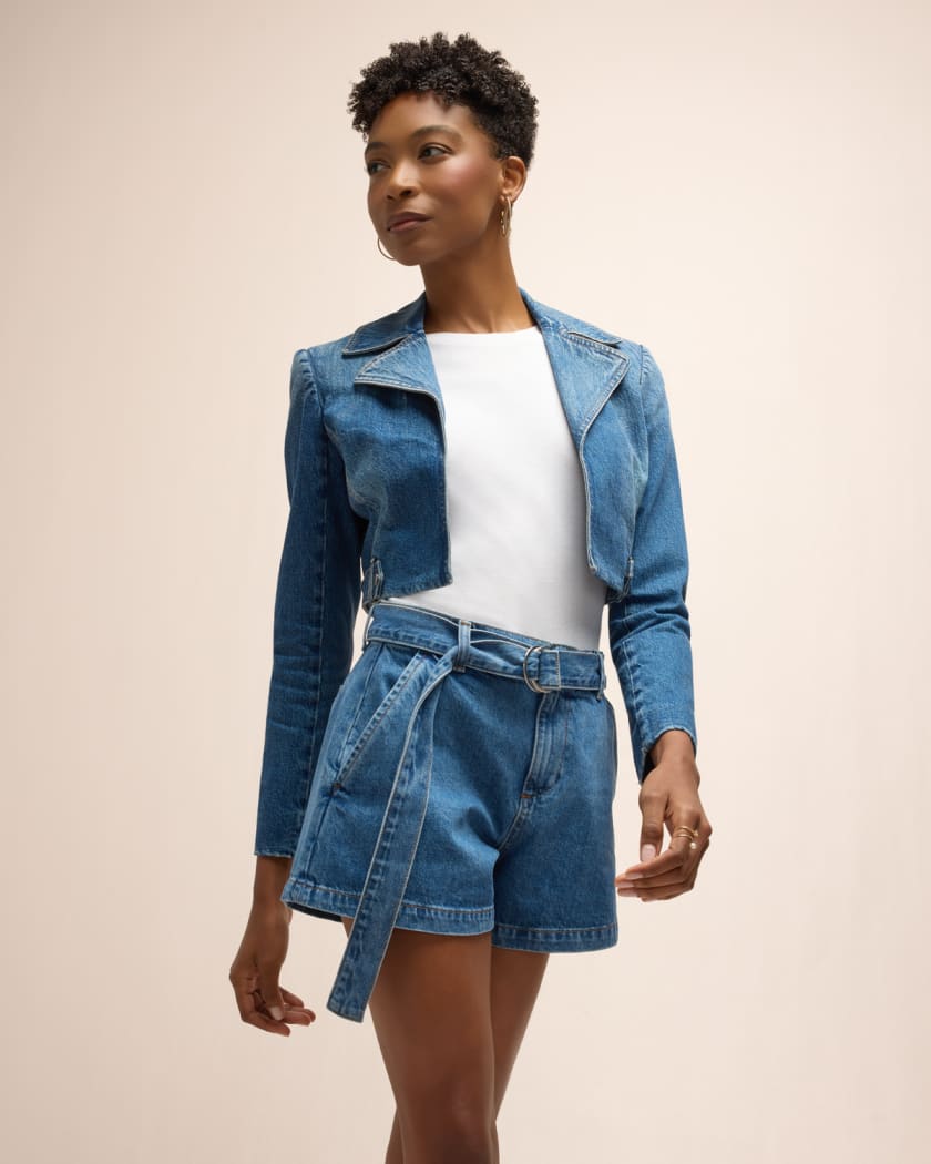 Alice and olivia denim jacket sale