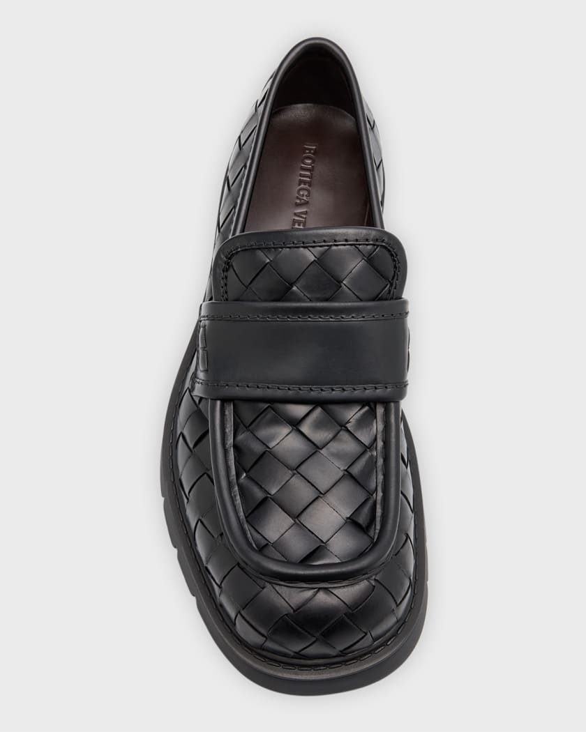 Men s Haddock Intrecciato Leather Penny Loafers