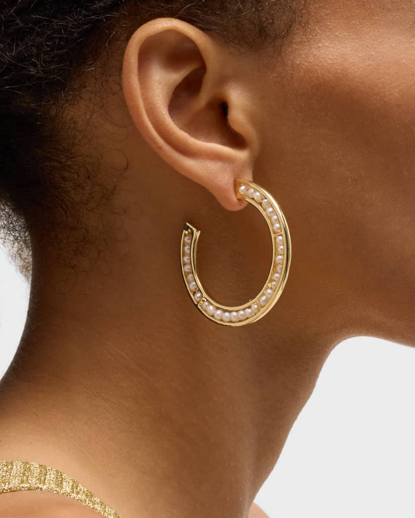 Mignonne Gavigan Lux Betty Pearl Hoop Earrings
