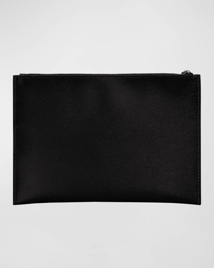 Longchamp Black/White Le Pliage Lgp Nylon Clutch Bag at FORZIERI
