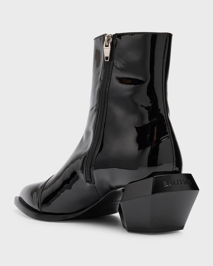 ESTIME black patent leather ankle boots