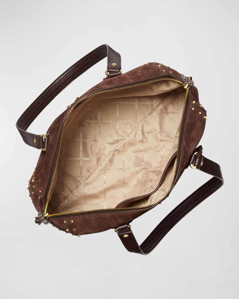 Michael Kors Brown Leather Speedy Logo Bag