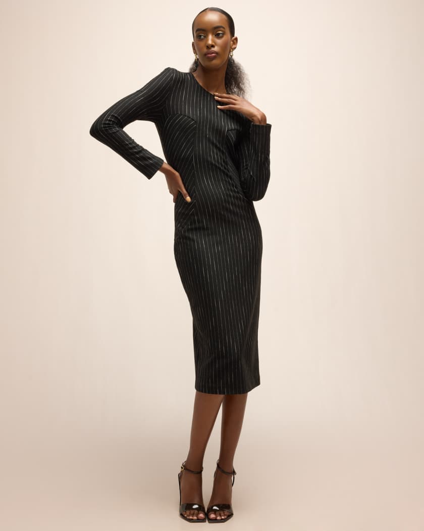 Pinstripe midi dress 2025