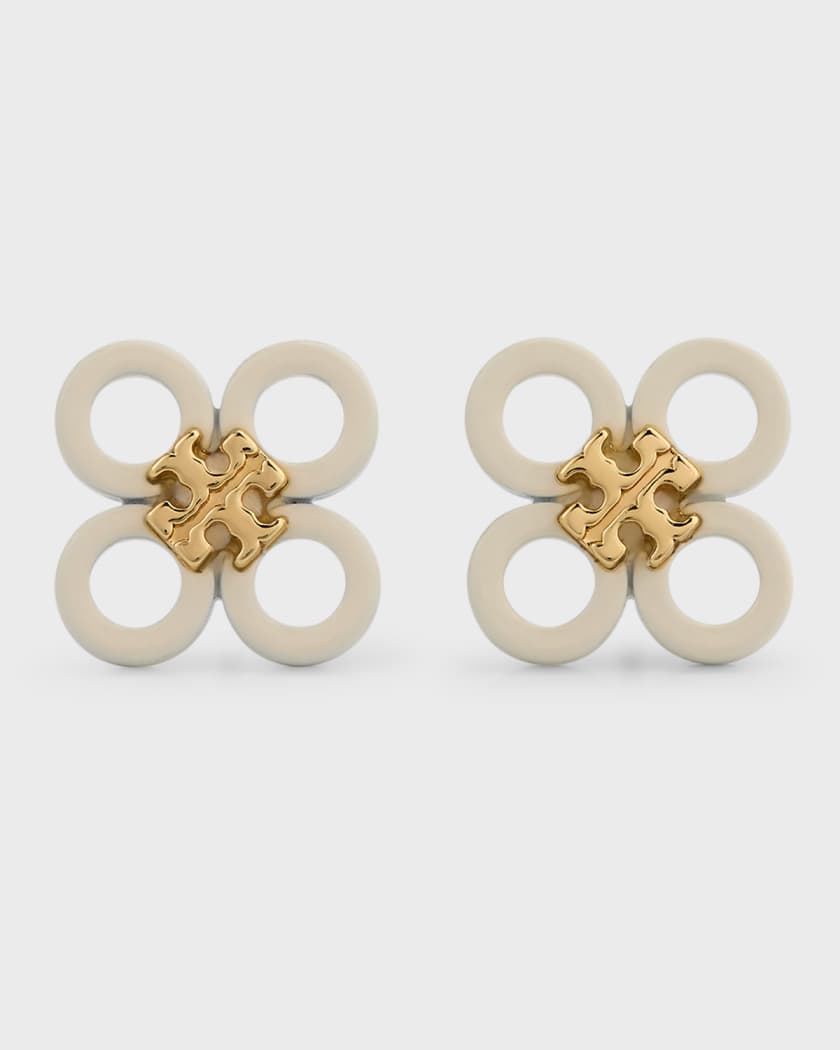 Tory Burch Kira Clover Stud Earrings in Tory Gold