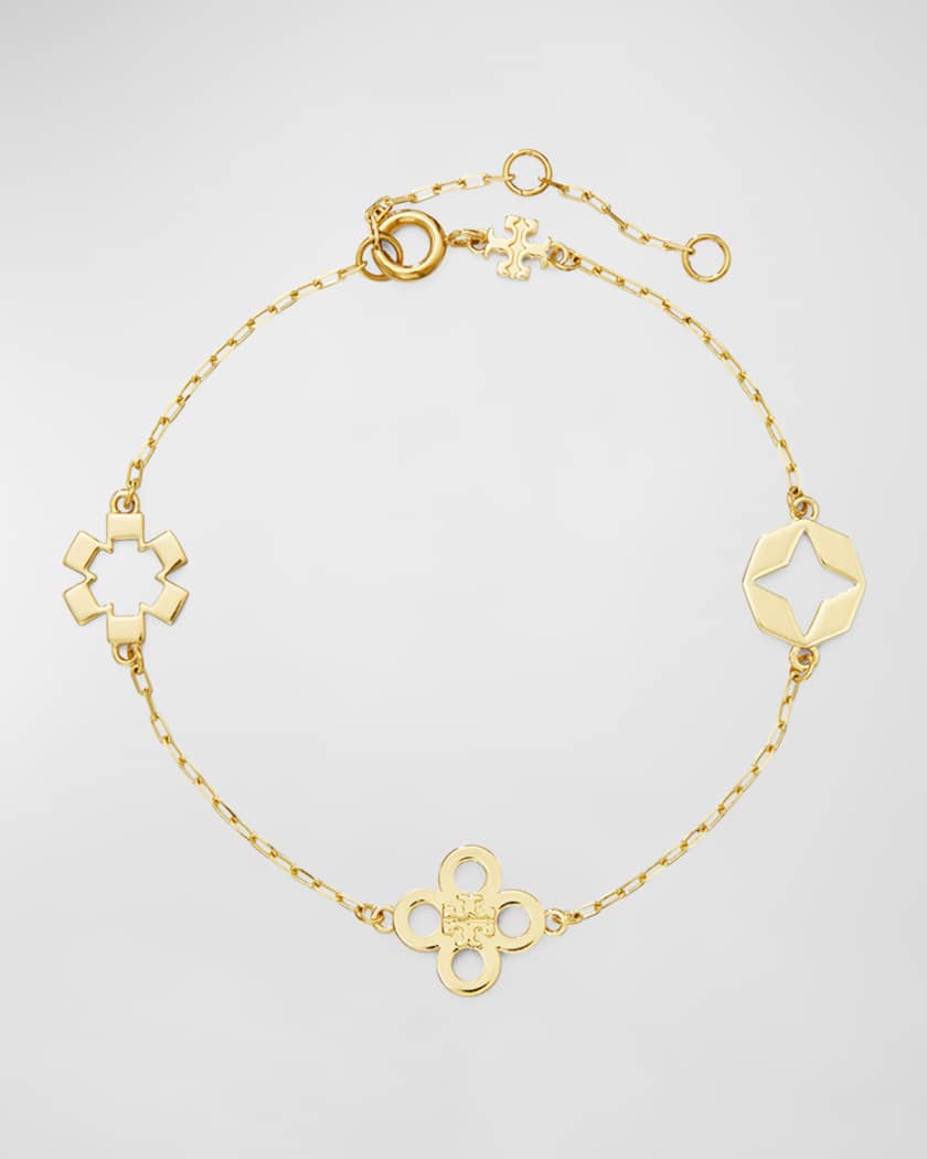 Louis Vuitton four leaf clover bracelet gold and white