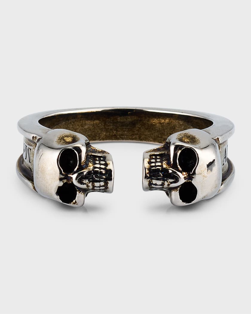 Alexander McQueen Silver Skull and Butterfly Ring