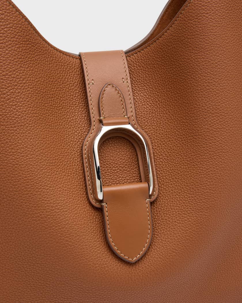 Ralph Lauren Black Hobo Handbag w/ Braided Leather Strap