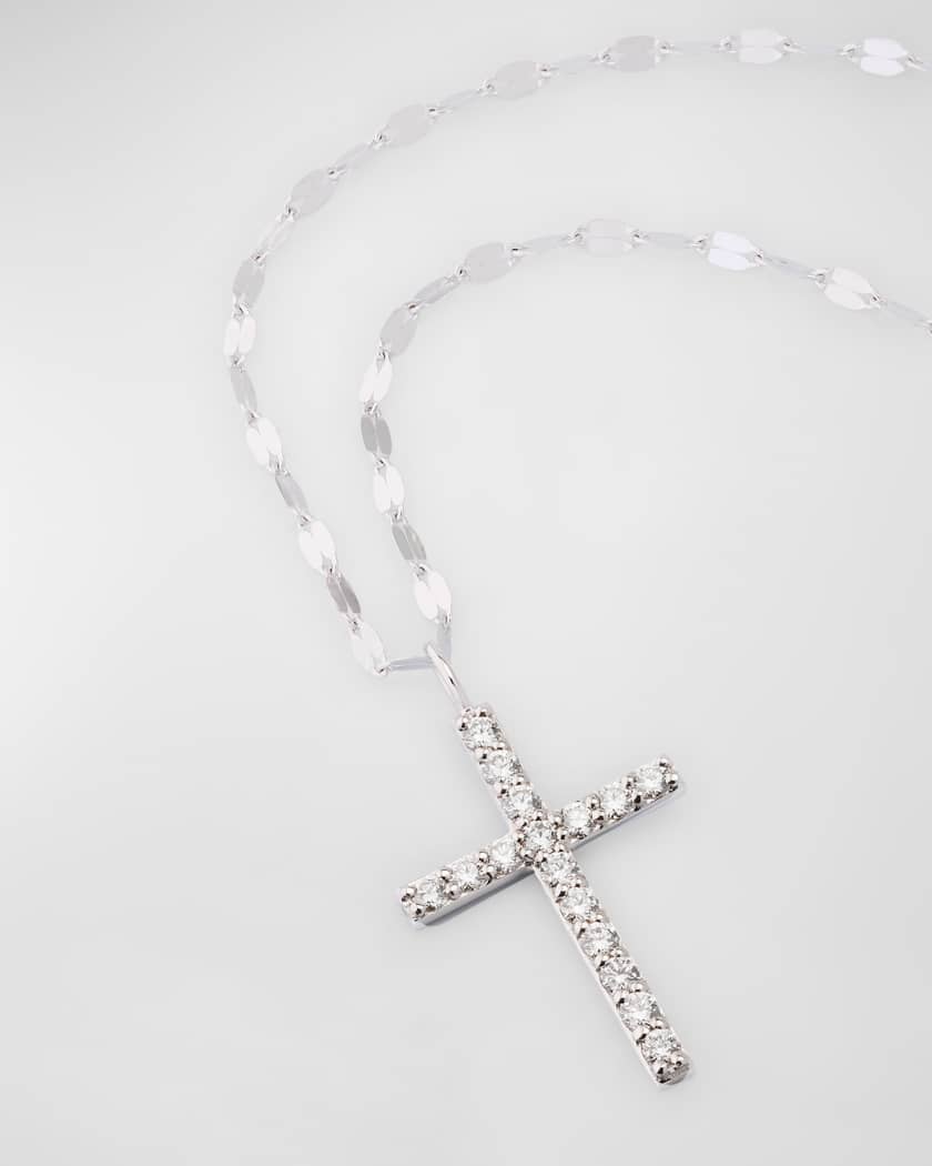 14K Yellow Gold Flawless Everyday Diamond Cross Necklace