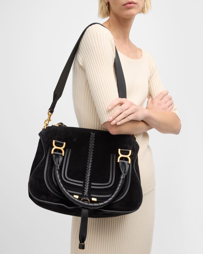 Chloé Medium Marcie Leather Satchel Black