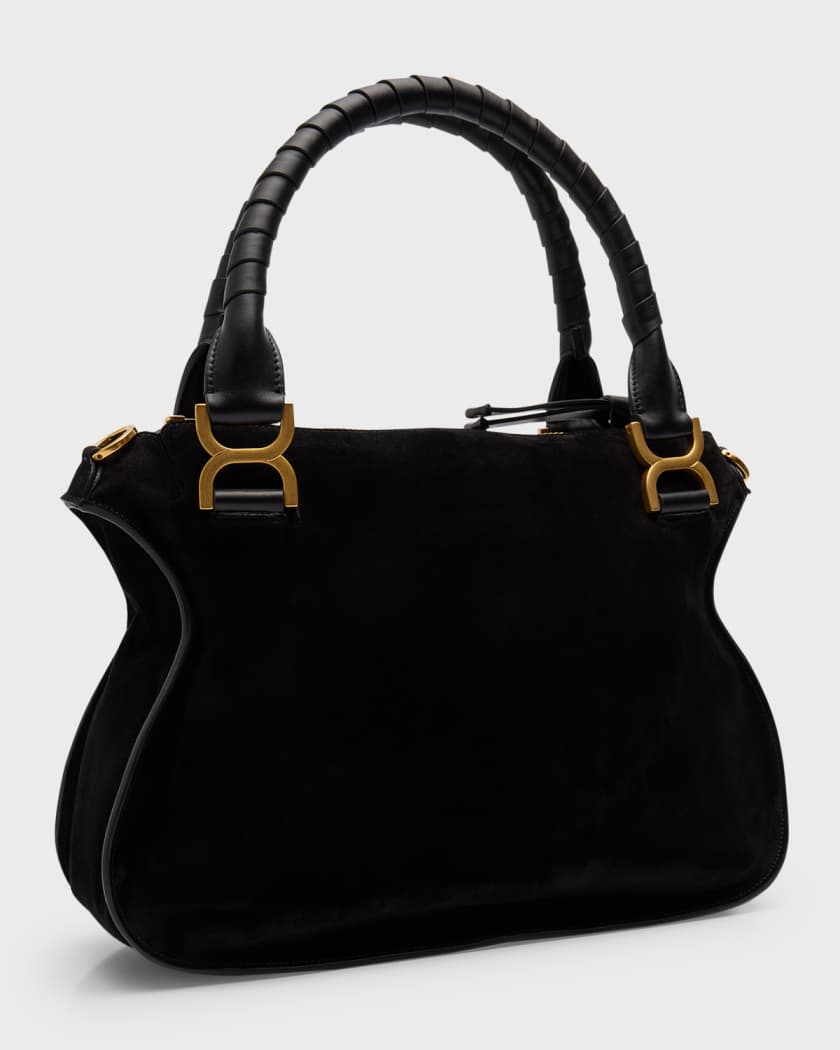 Chloé Medium Marcie Leather Satchel Black