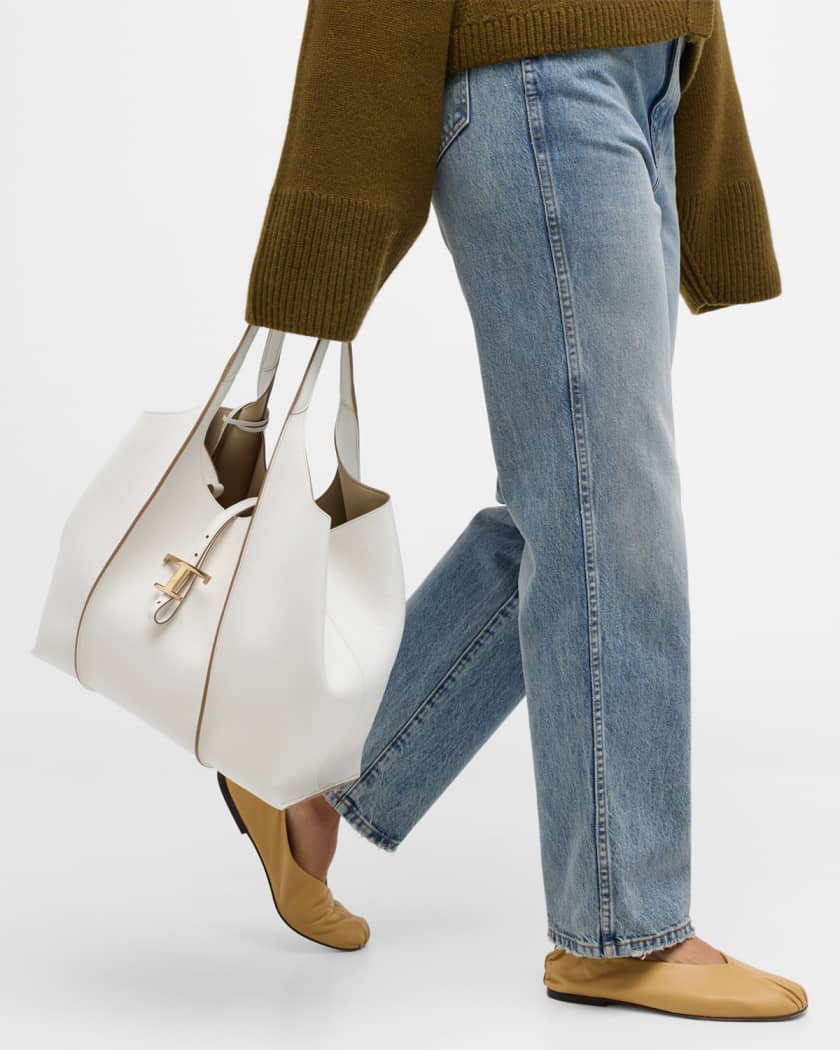 Medium Leather T Timeless Tote Shopping Bag | Neiman Marcus