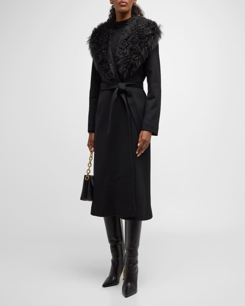Fleurette maxi wrap wool hot sale coat