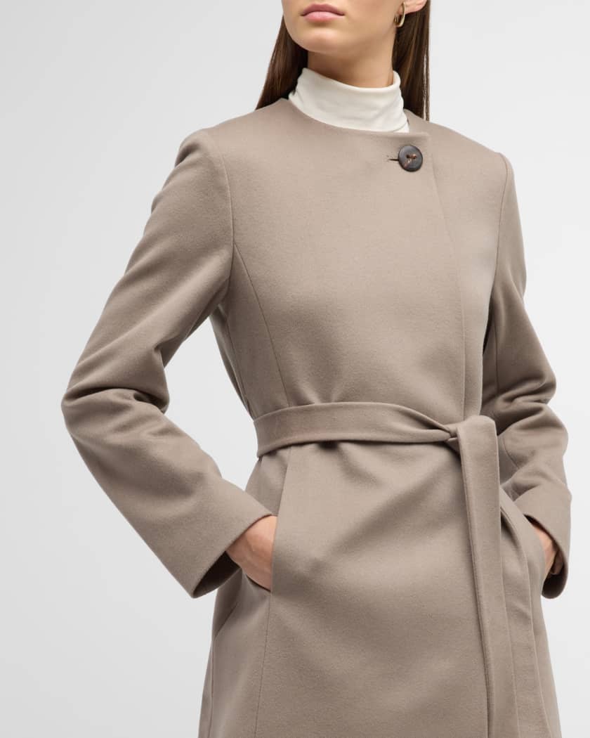 Fleurette Alva Belted Wool Top Coat Neiman Marcus