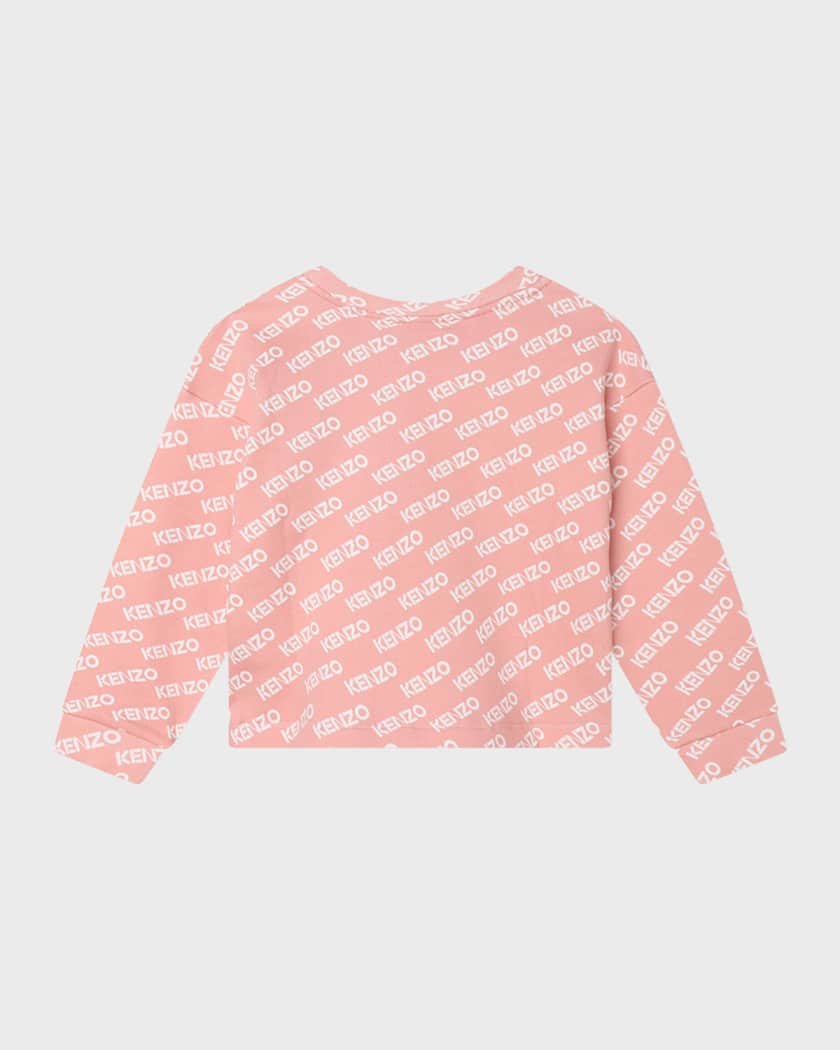 KENZO: sweater with all over logo - Orange