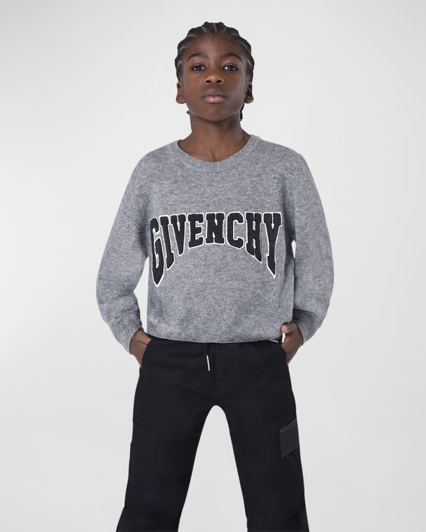 Givenchy Boy s Wool Cashmere Embroidered Logo Sweater Size 8 14
