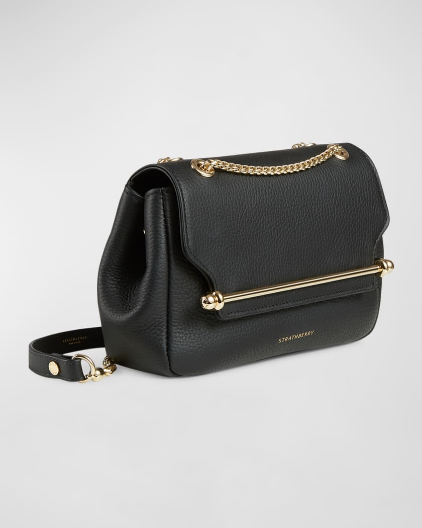 East-West Flap Leather Chain Shoulder Bag | Neiman Marcus