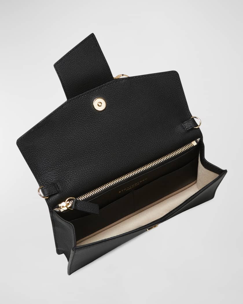 STRATHBERRY: Crescent leather bag - Black