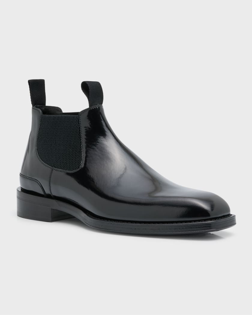 Burberry Men s Patent Leather Chelsea Boots Neiman Marcus