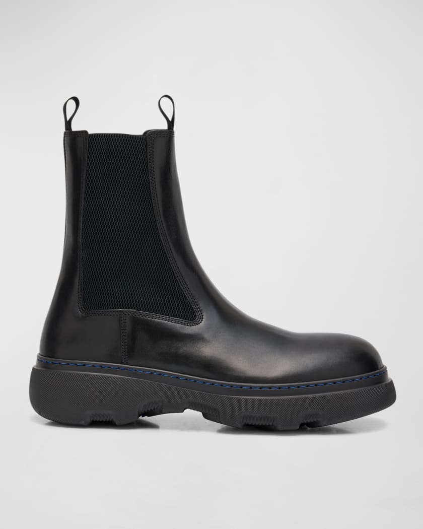 Burberry Men s Gabriel Leather Creeper Chelsea Boots Neiman Marcus