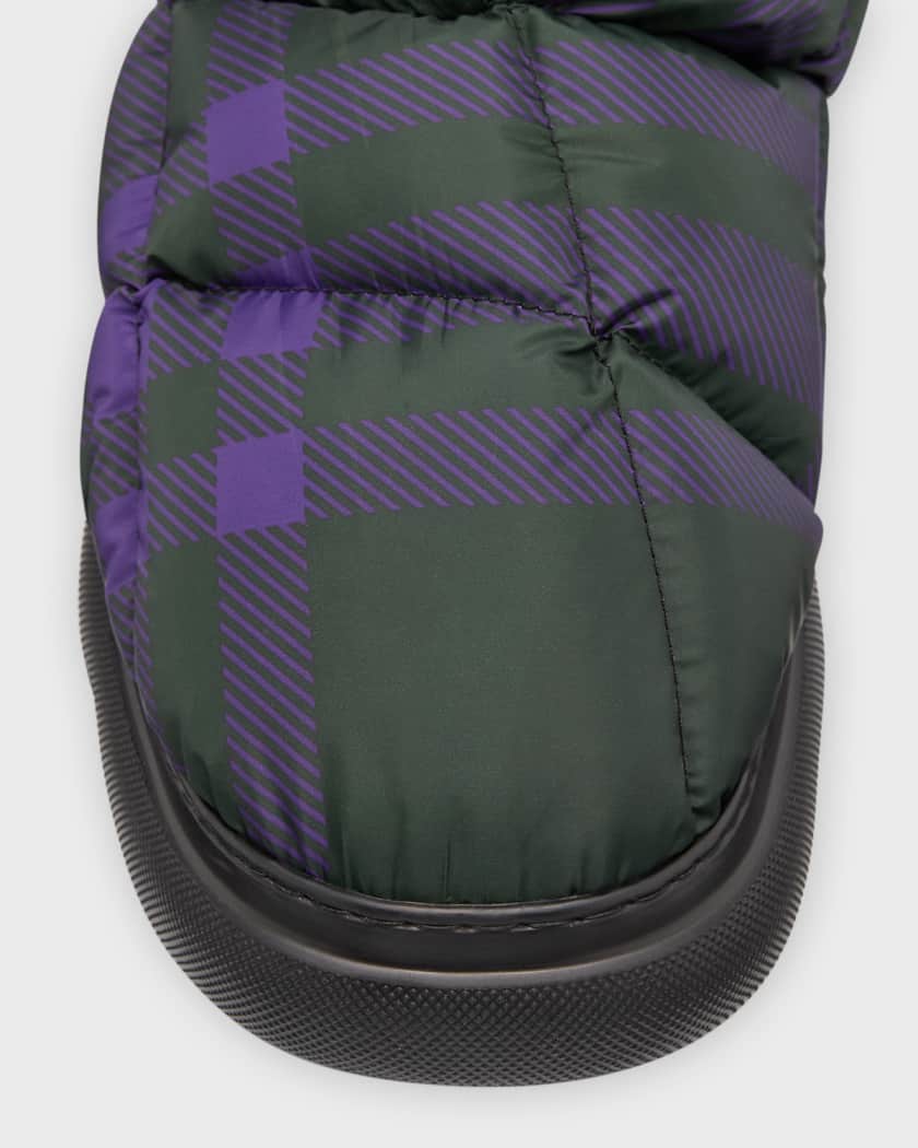 Burberry Men's Check Pillow Drawcord Ankle Boots | Neiman Marcus