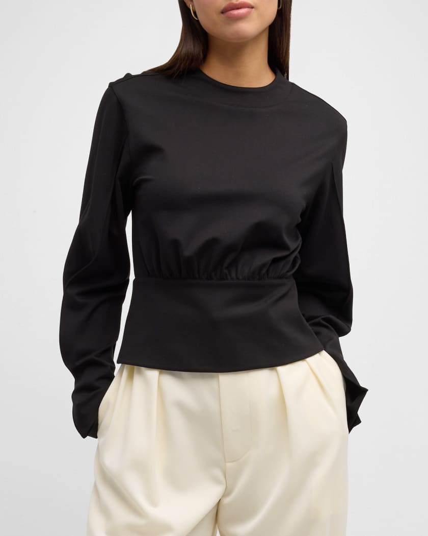 Structured Ponte Long-Sleeve Top