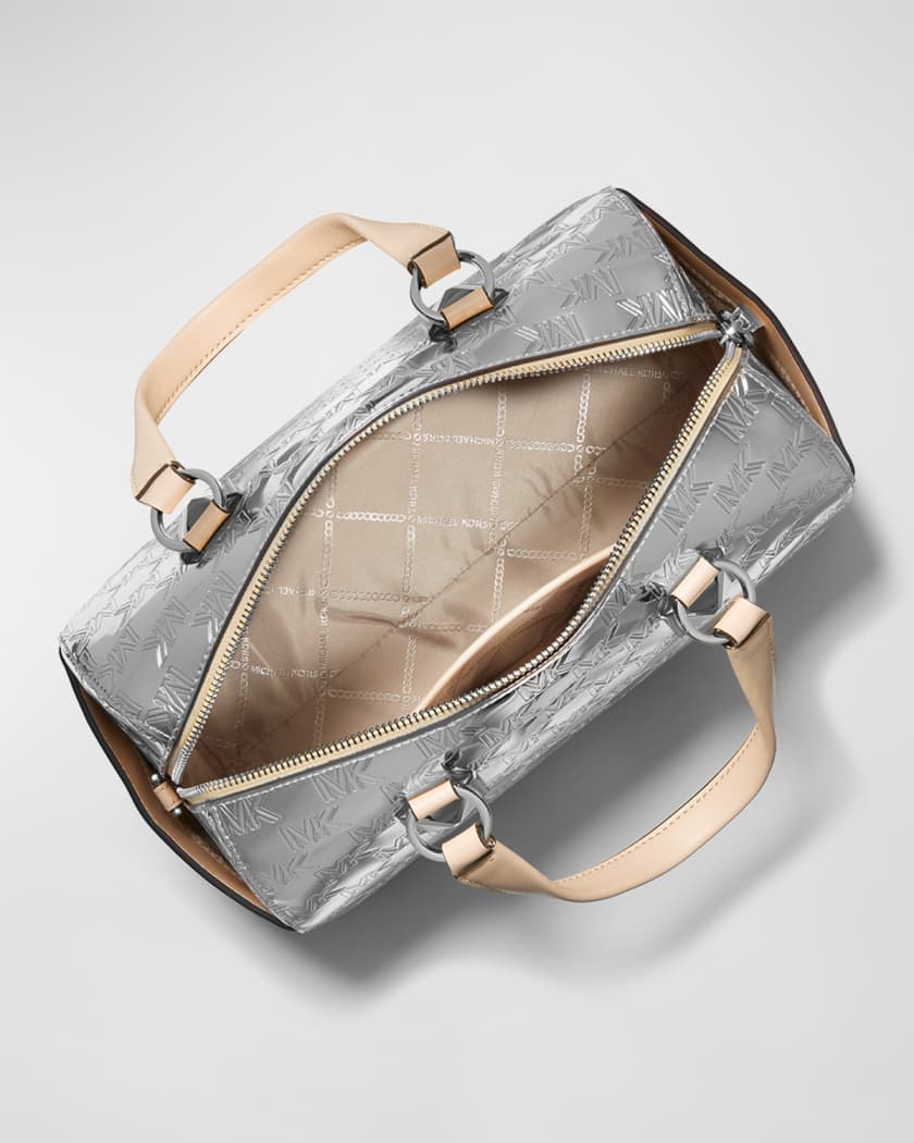 Michael Kors Reed Medium Belt Bucket Crossbody Handbag Brown MK Signature:  Handbags