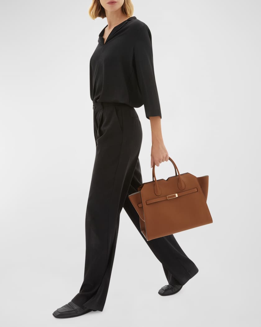 Valextra Milano Medium Leather Tote Bag Neiman Marcus