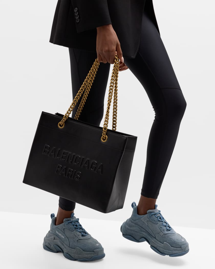 BB Leather Tote Bag in Black - Balenciaga