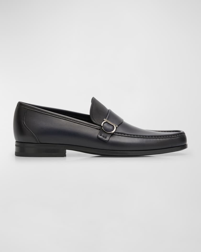 Ferragamo Black Hardware Loafers