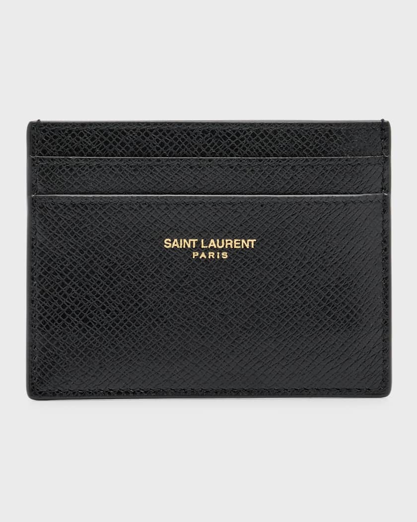 Yves saint laurent grain leather card holder clearance