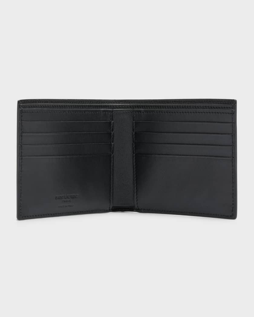 Saint Laurent Men s Debossed Logo Leather East West Wallet