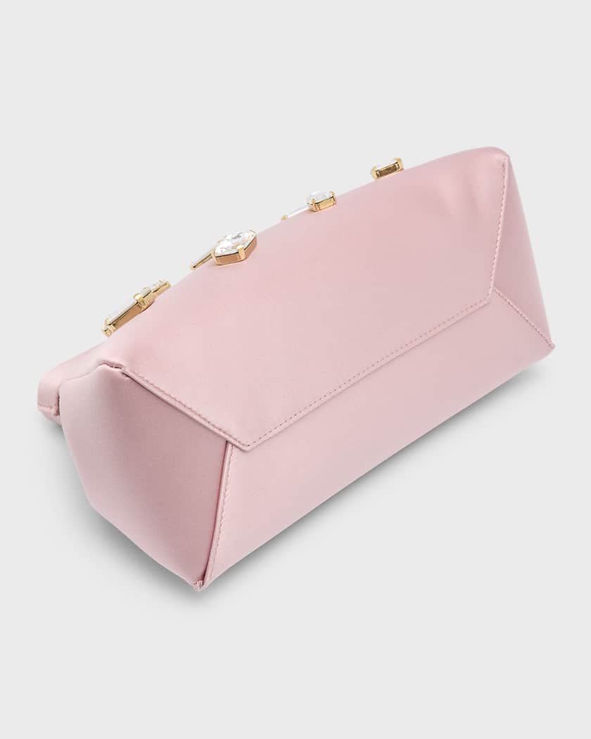 Blush satin clutch bag sale