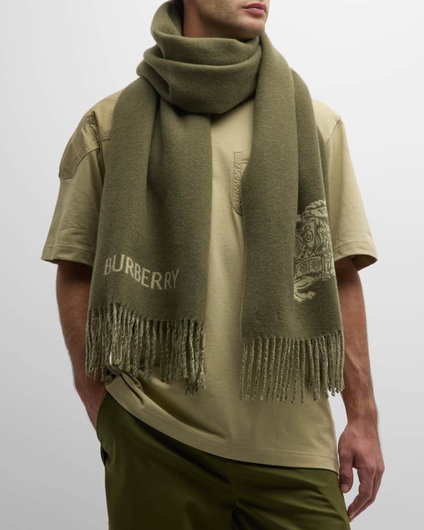 Burberry Men s EKD Cashmere Rectangle Scarf Neiman Marcus