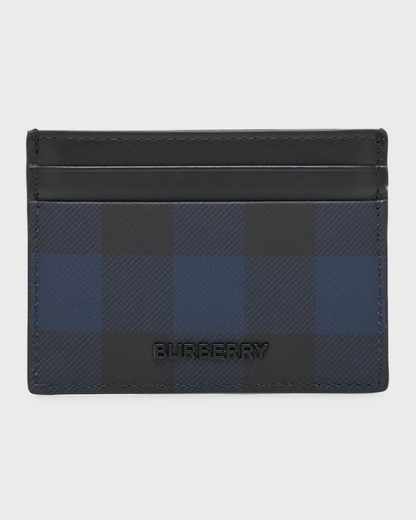 BURBERRY Check And Leather Card Case