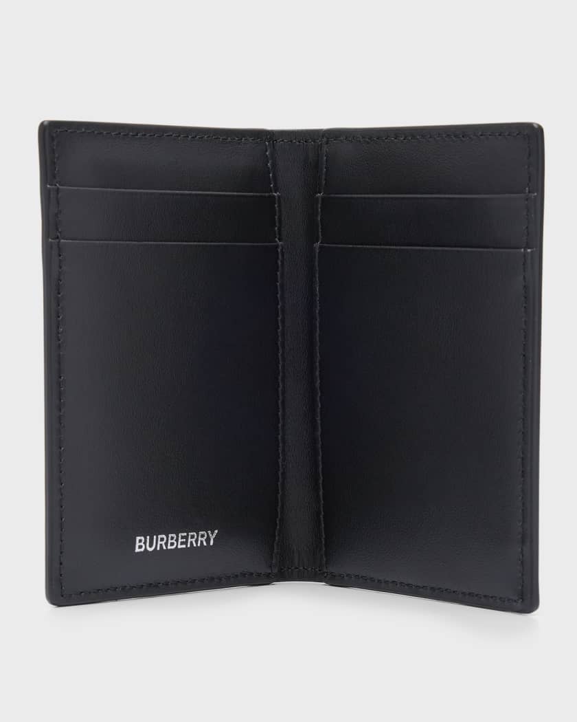 Burberry Check and Leather Folding Card Case