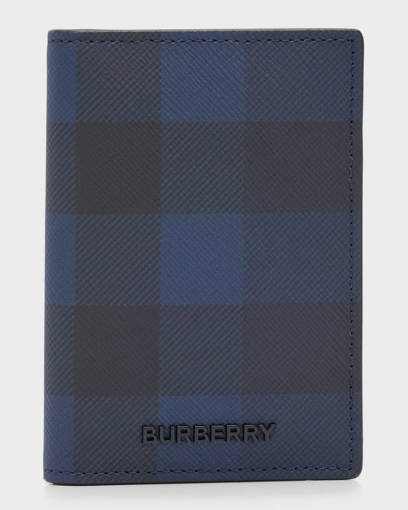 Burberry Icon Stripe Leather International Bifold Wallet Black