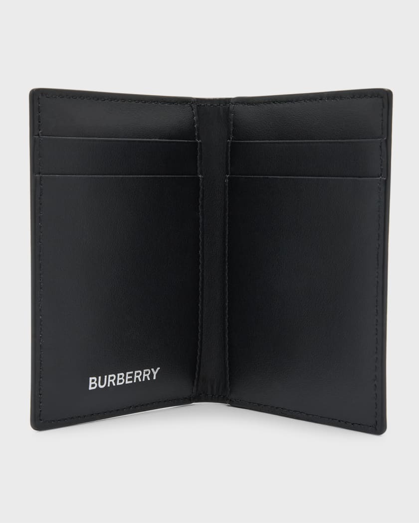 Burberry Men's Sandon Check Leather Card Holder