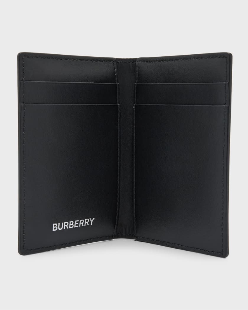 Burberry: Black & White Check Card Holder