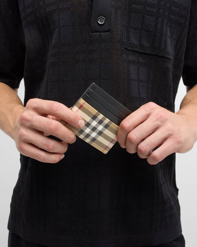 Burberry Mens Motif Card Holder With Money Clip Check – Luxe Collective
