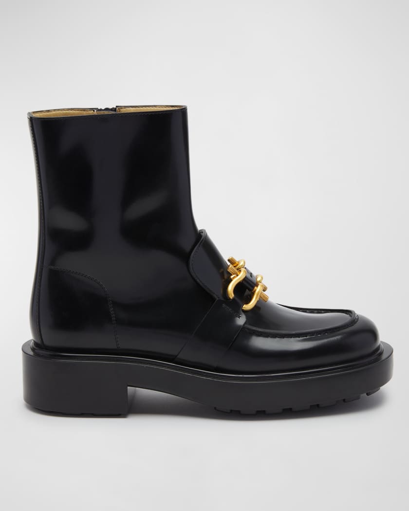 Bottega Veneta Monsieur Leather Bit Chunky Ankle Boots Neiman Marcus