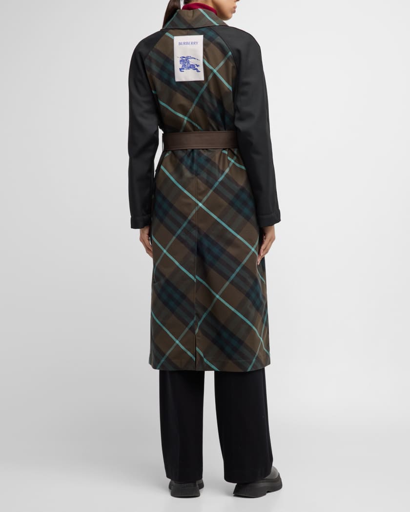 Burberry Reversible Check Water Resistant Belted Coat Neiman Marcus
