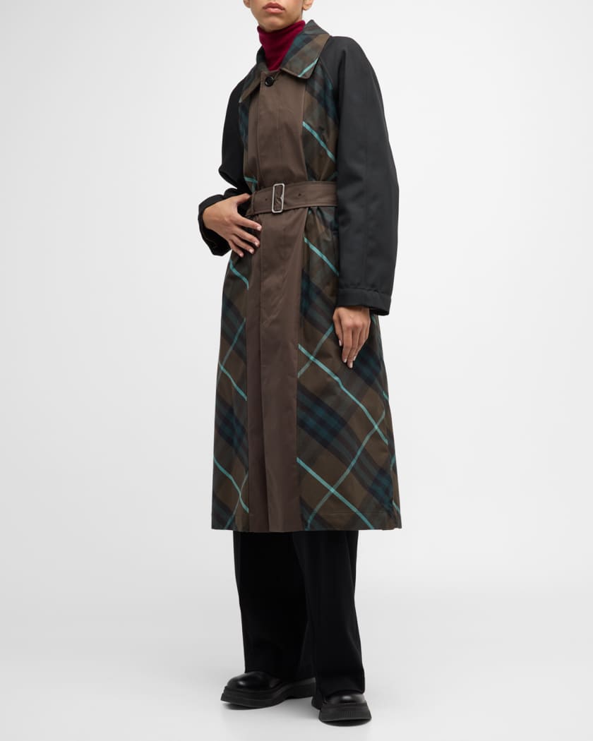 Burberry Reversible Check Water Resistant Belted Coat Neiman Marcus