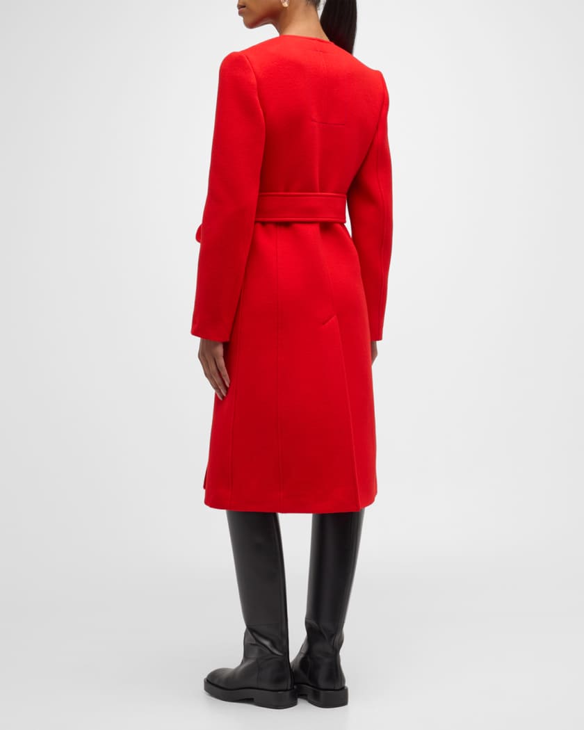 Burberry red wool coat cheap