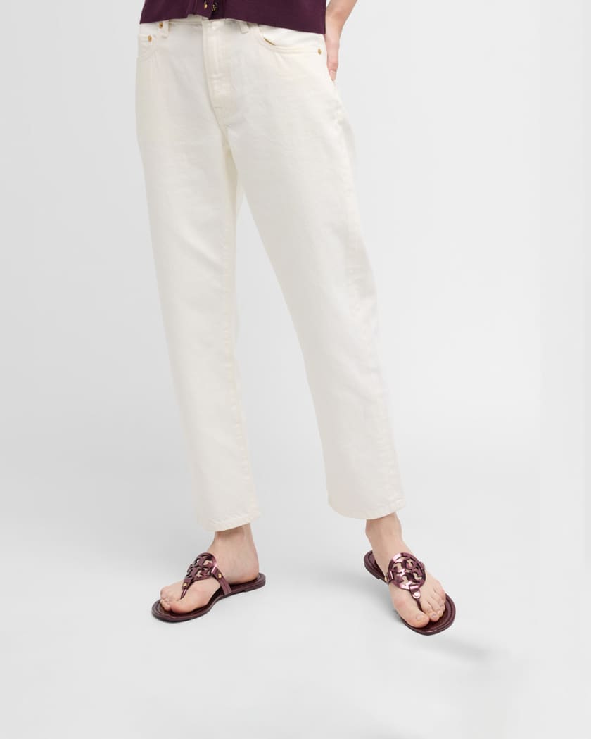 Tory burch miller white sandals sale