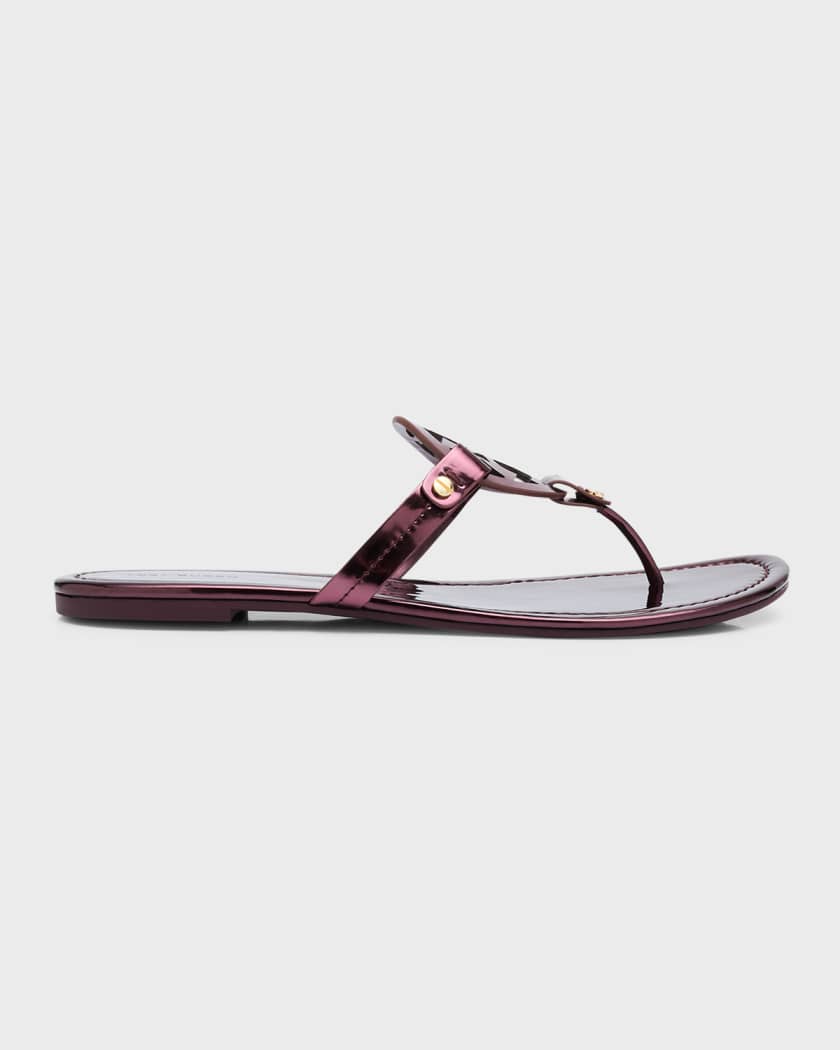 Tory burch logo metallic flip flop top