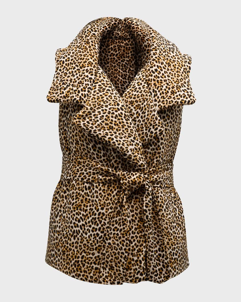 Norma Kamali Sleeping Bag Leopard-print Coat in Brown
