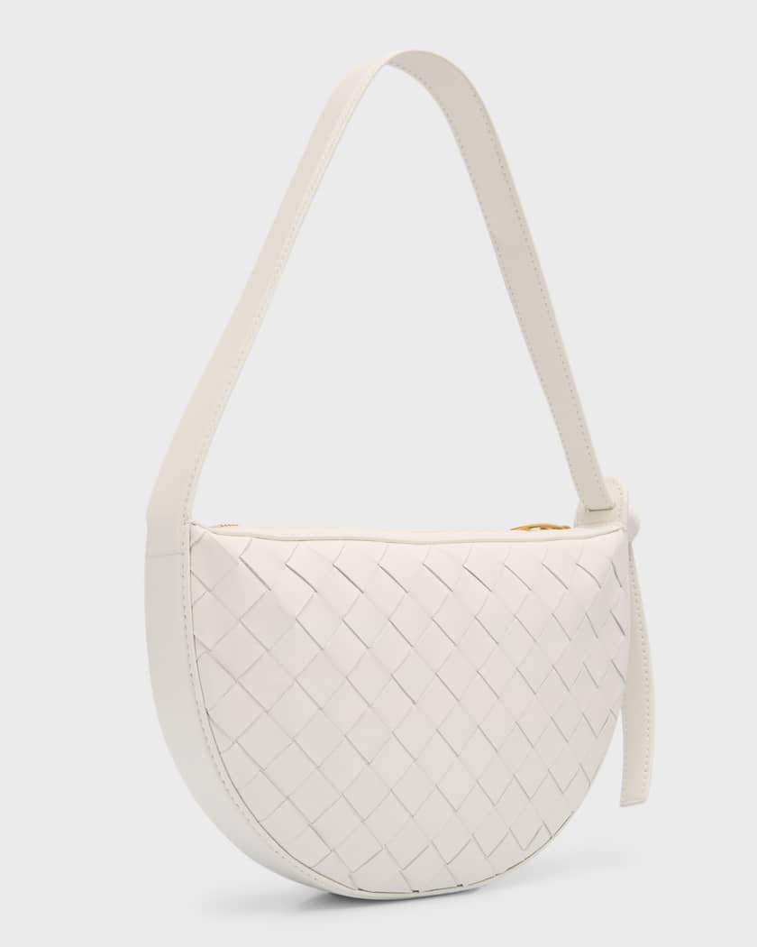 Knot Mini Metallic Leather Shoulder Bag in Silver - Bottega Veneta