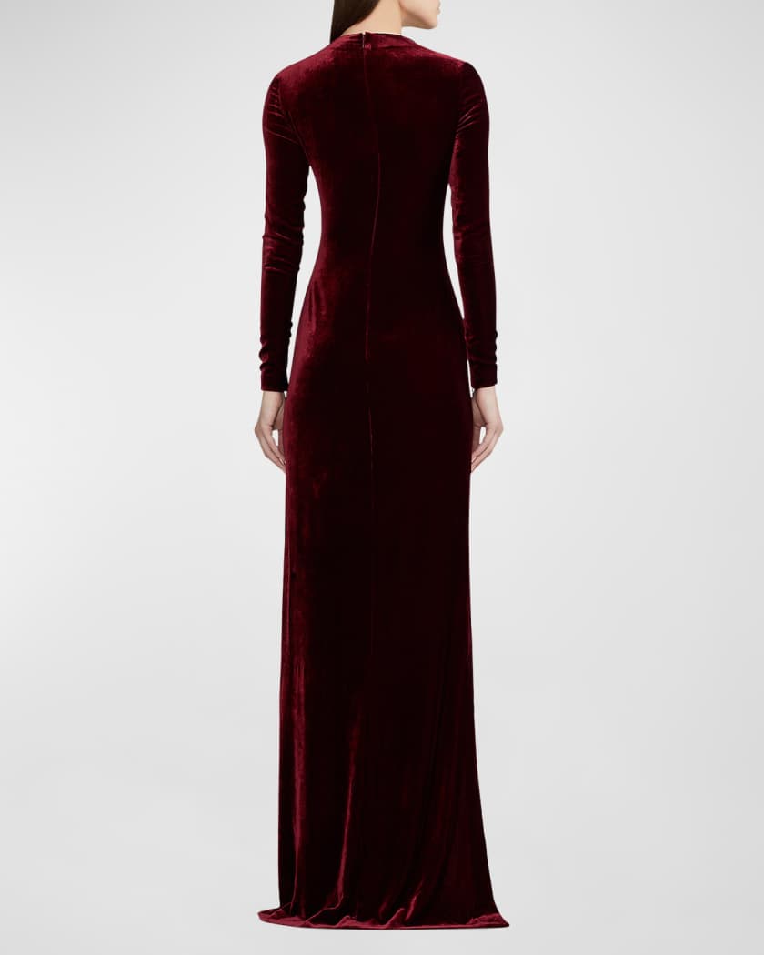 Kinslee ruched velvet gown