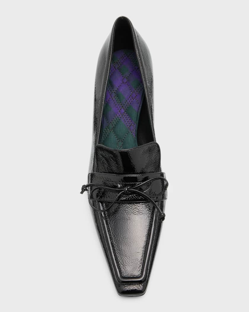 Burberry Sovereign Leather Bow Loafer Pumps Neiman Marcus